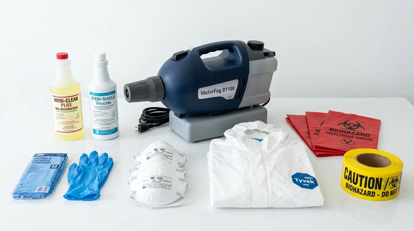 Professional biohazard remediation crew working in The Acreage